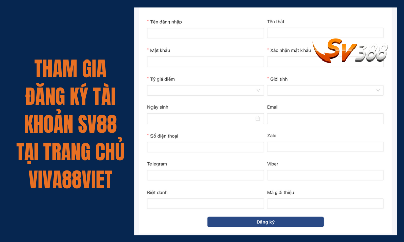 Tham gia đăng ký tài khoản SV88 tại trang chủ Viva88viet