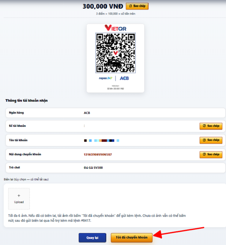 QR chuyển khoản ngân hàng